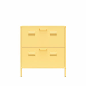 Novogratz Cache 2 Door Locker Style Metal Shoe Storage Cabinet - Yellow