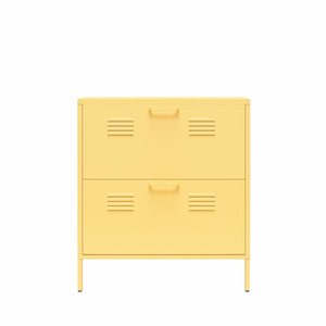 Novogratz Cache 2 Door Locker Style Metal Shoe Storage Cabinet - Yellow