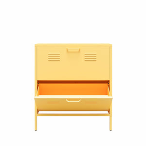 Novogratz Cache 2 Door Locker Style Metal Shoe Storage Cabinet - Yellow