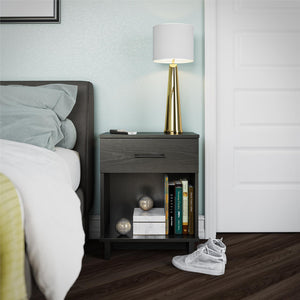 Ameriwood Home Southlander 1 Drawer Nightstand - Black Oak