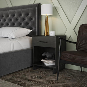 Ameriwood Home Southlander 1 Drawer Nightstand - Black Oak