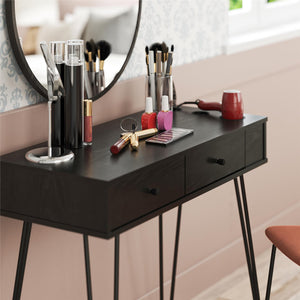Novogratz Kimberly At Home Vanity with Drawers - Black Oak