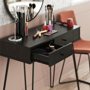 Novogratz Kimberly At Home Vanity with Drawers - Black Oak