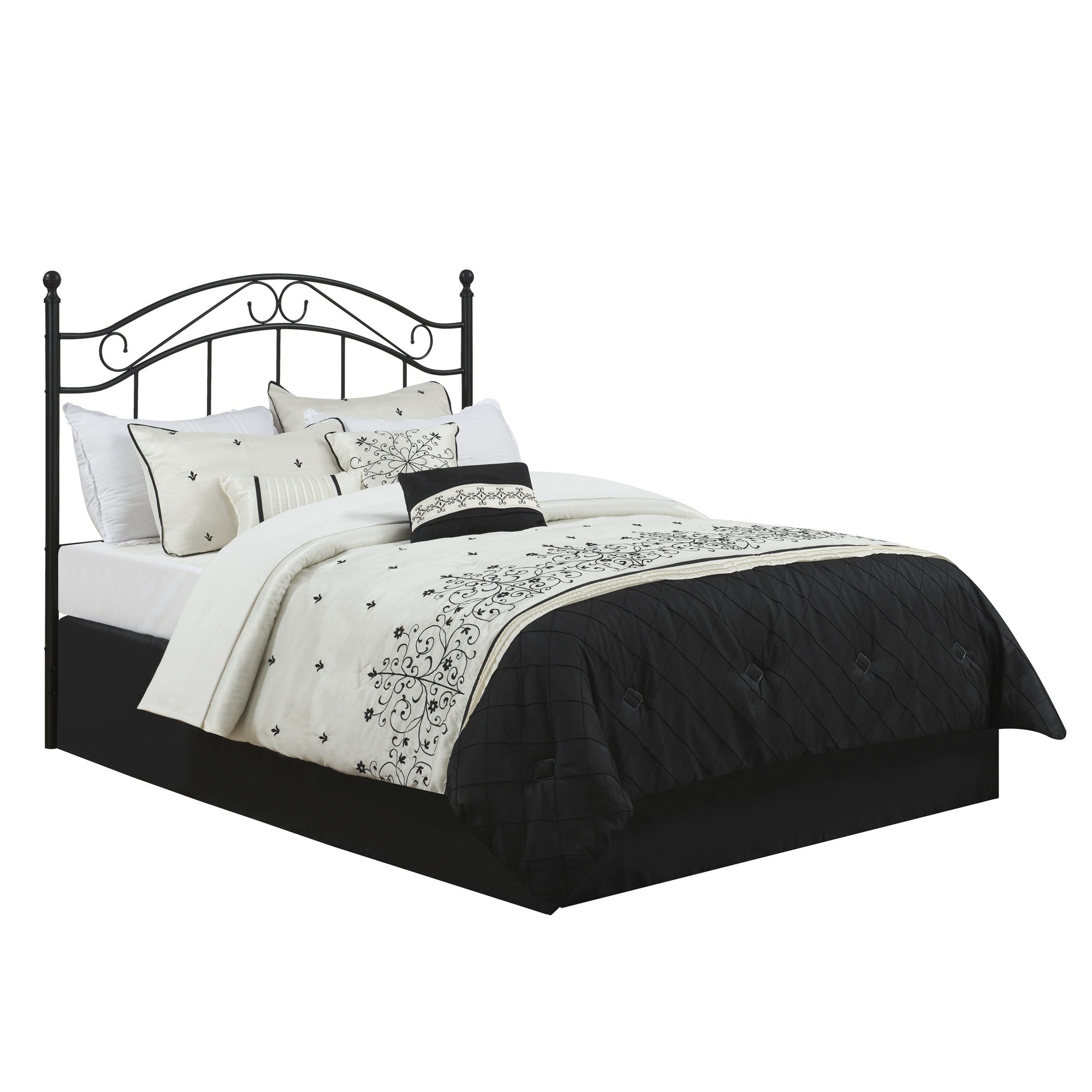 DHP Full/Queen Metal Headboard - Black - Adjustable Full/Queen