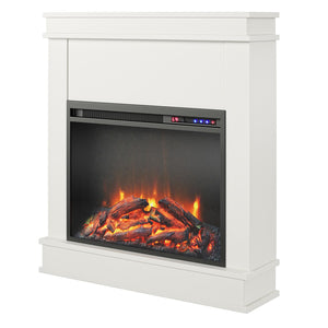 Ameriwood Home Mateo Electric Fireplace with Mantel and Touchscreen Display - White