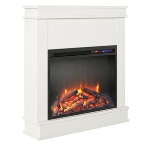 Ameriwood Home Mateo Electric Fireplace with Mantel and Touchscreen Display - White