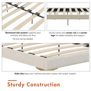 CosmoLiving Coco Upholstered Bed - Ivory - Queen