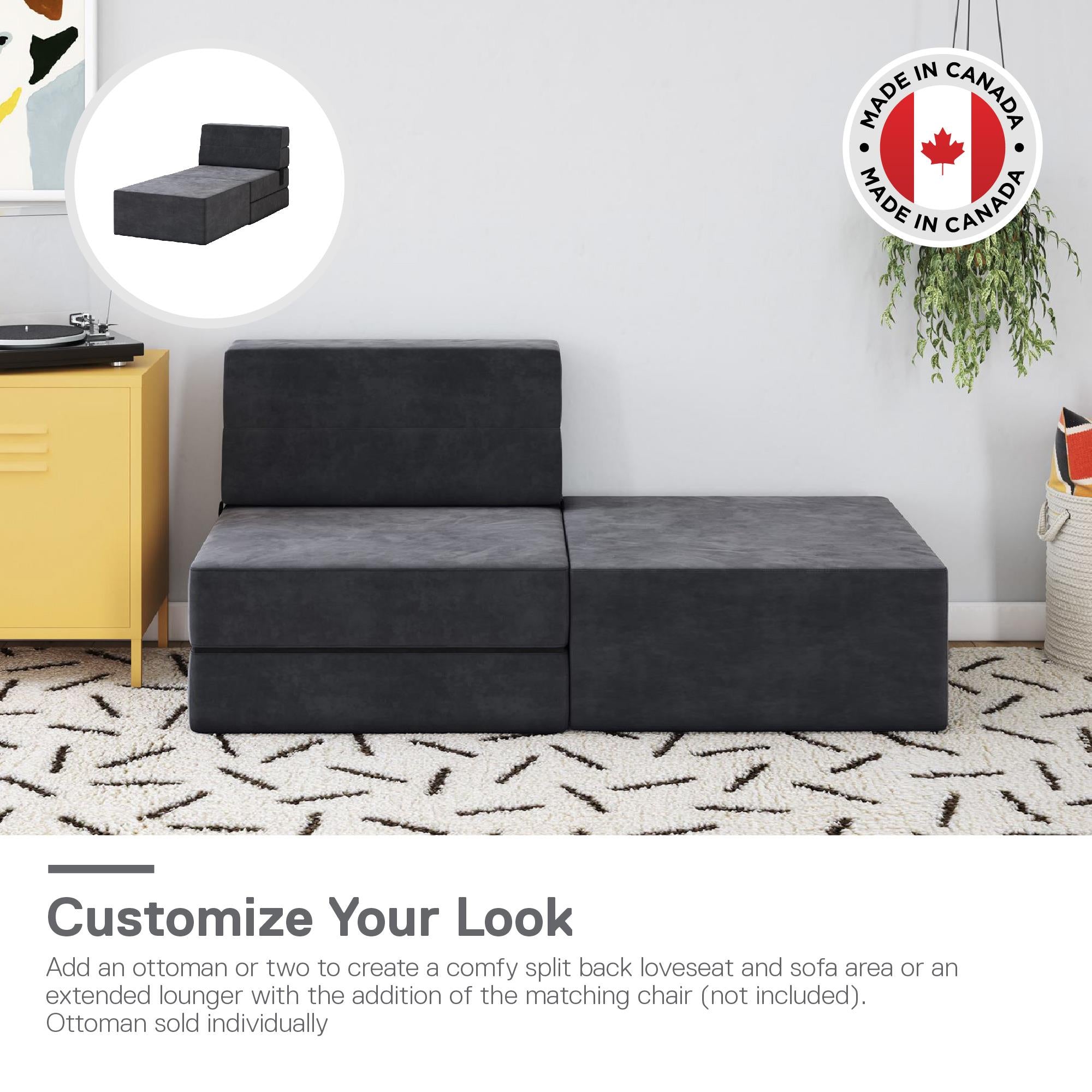 Novogratz The Flower Ottoman Pouf - Gray