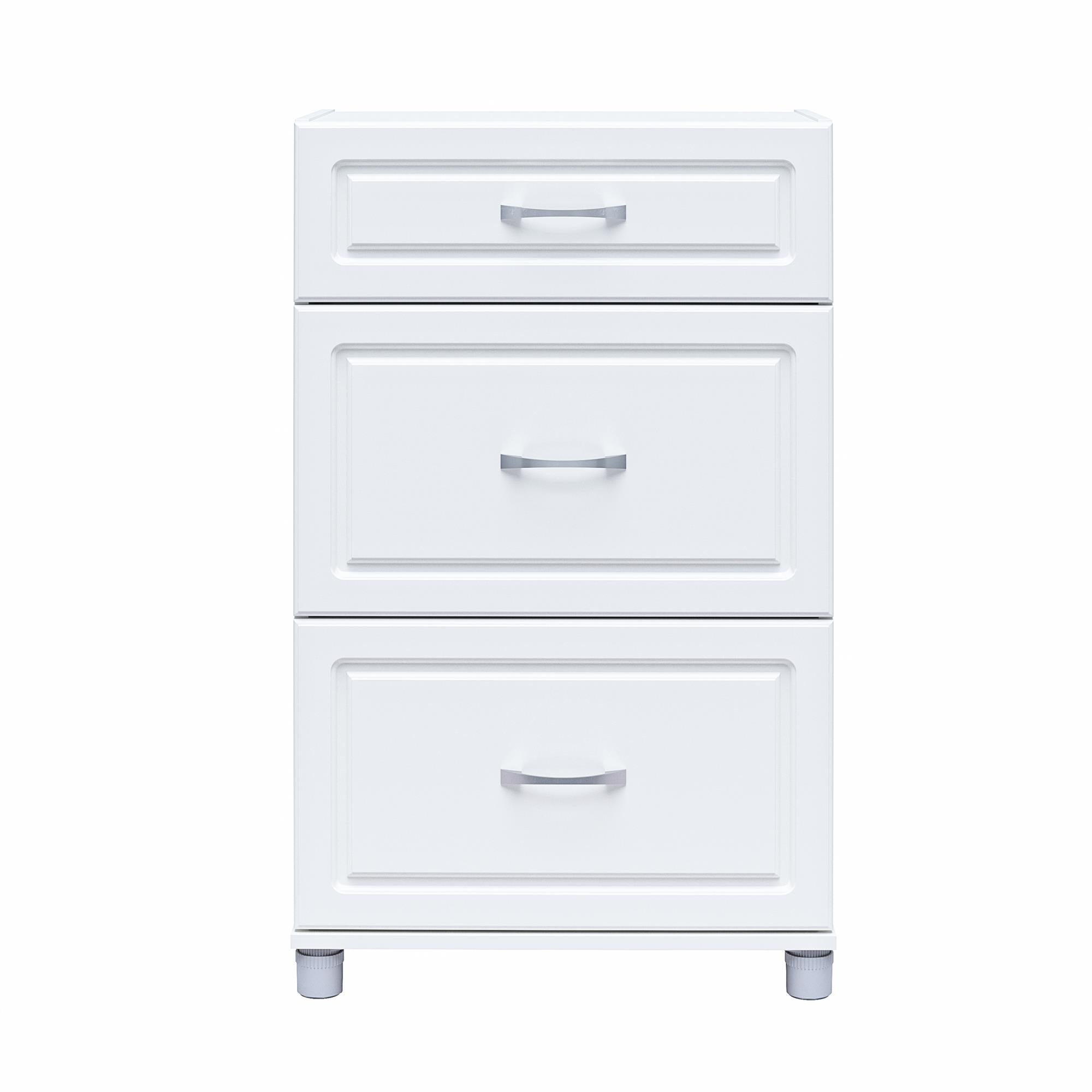 Systembuild Evolution Kendall 24" 3 Drawer Base Cabinet - White