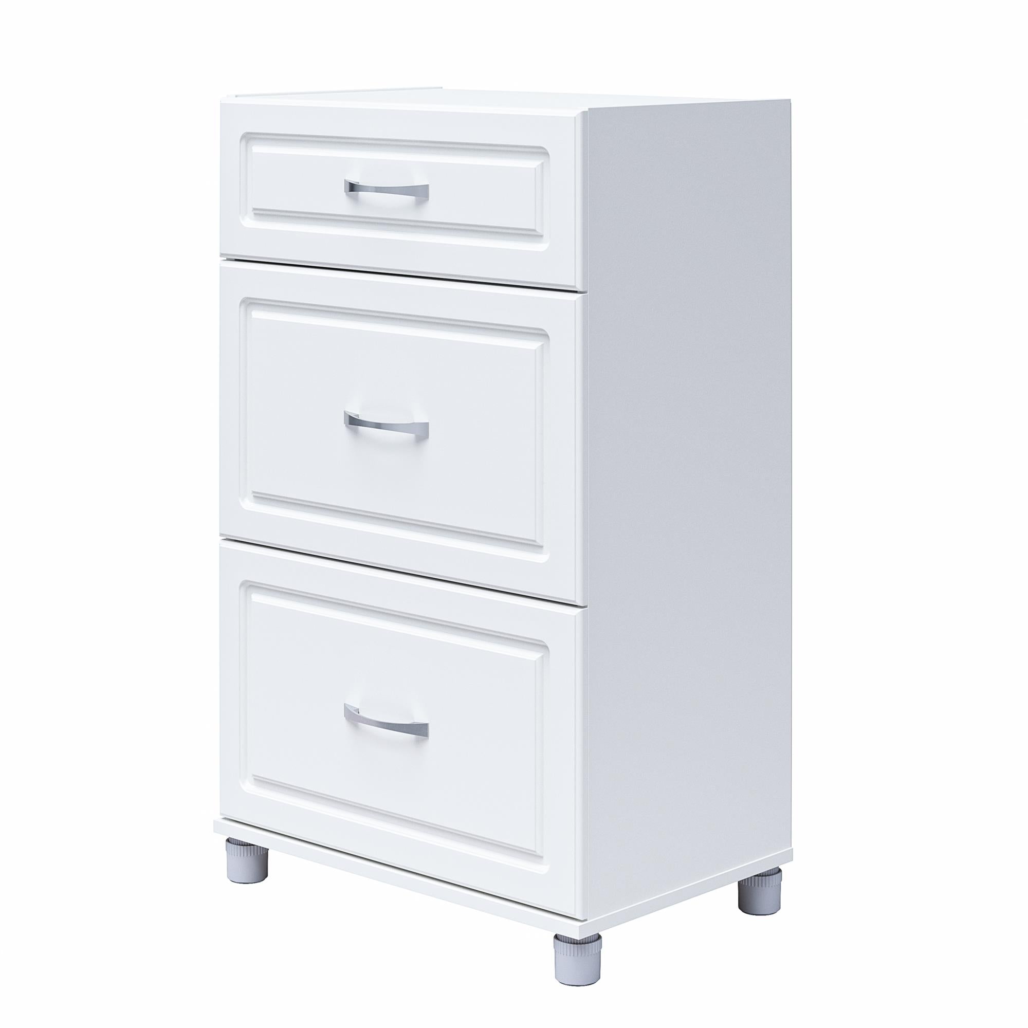 Systembuild Evolution Kendall 24" 3 Drawer Base Cabinet - White