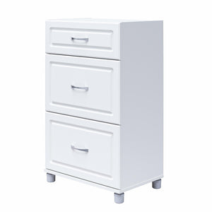 Systembuild Evolution Kendall 24" 3 Drawer Base Cabinet - White