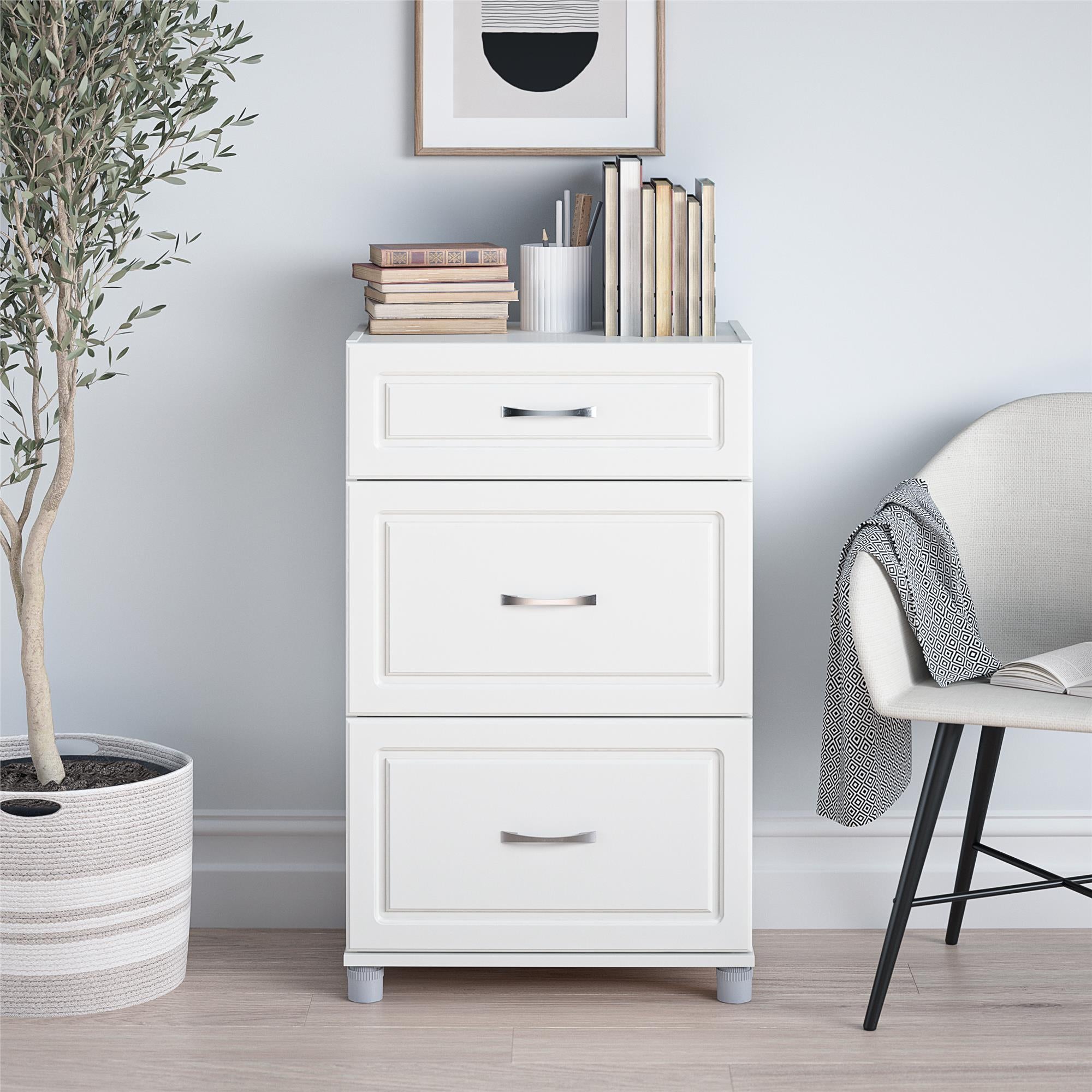 Systembuild Evolution Kendall 24" 3 Drawer Base Cabinet - White