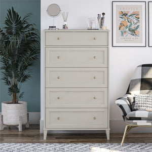 Ameriwood Home Monticello Tall 5 Drawer Dresser - Sharkey Grey
