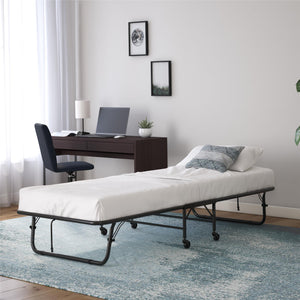 Signature Sleep Folding Cot Guest Bed with 4" Mattress - Black - Twin
