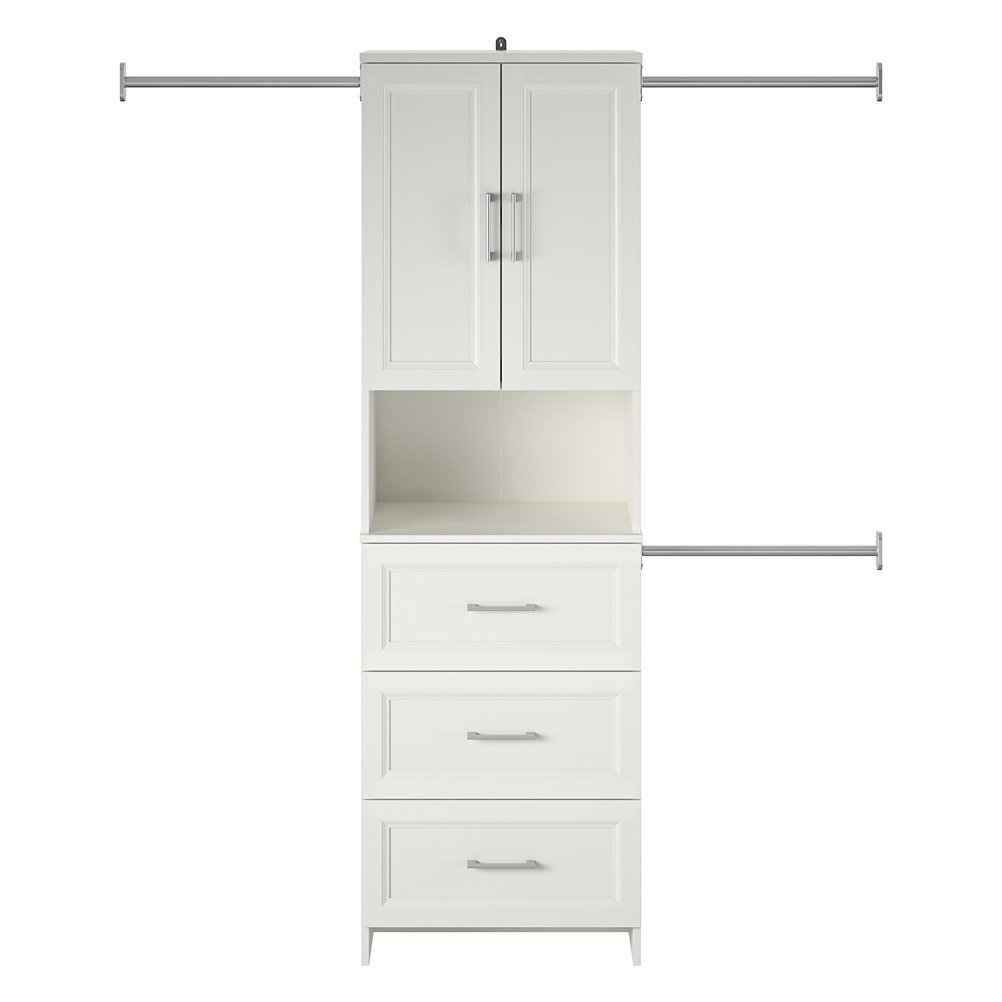 Systembuild Evolution Nevaeh Ridge 3 Drawer Closet Storage - White