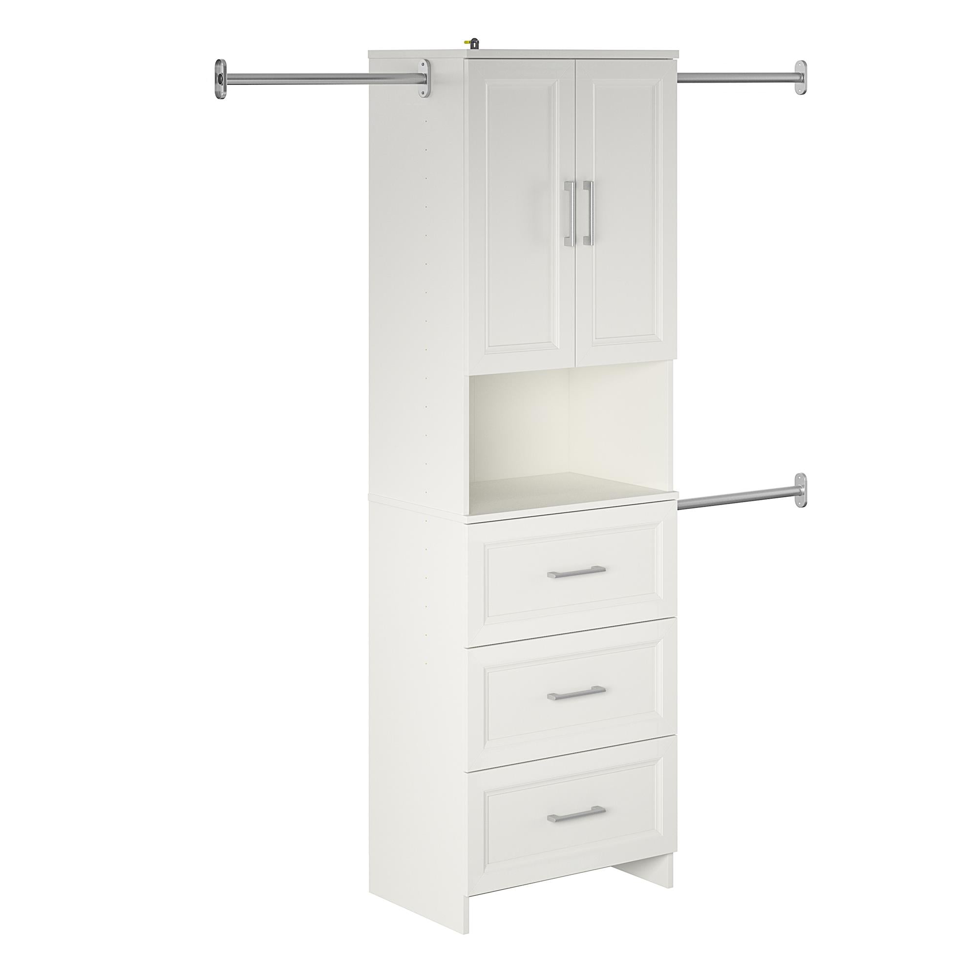 Systembuild Evolution Nevaeh Ridge 3 Drawer Closet Storage - White