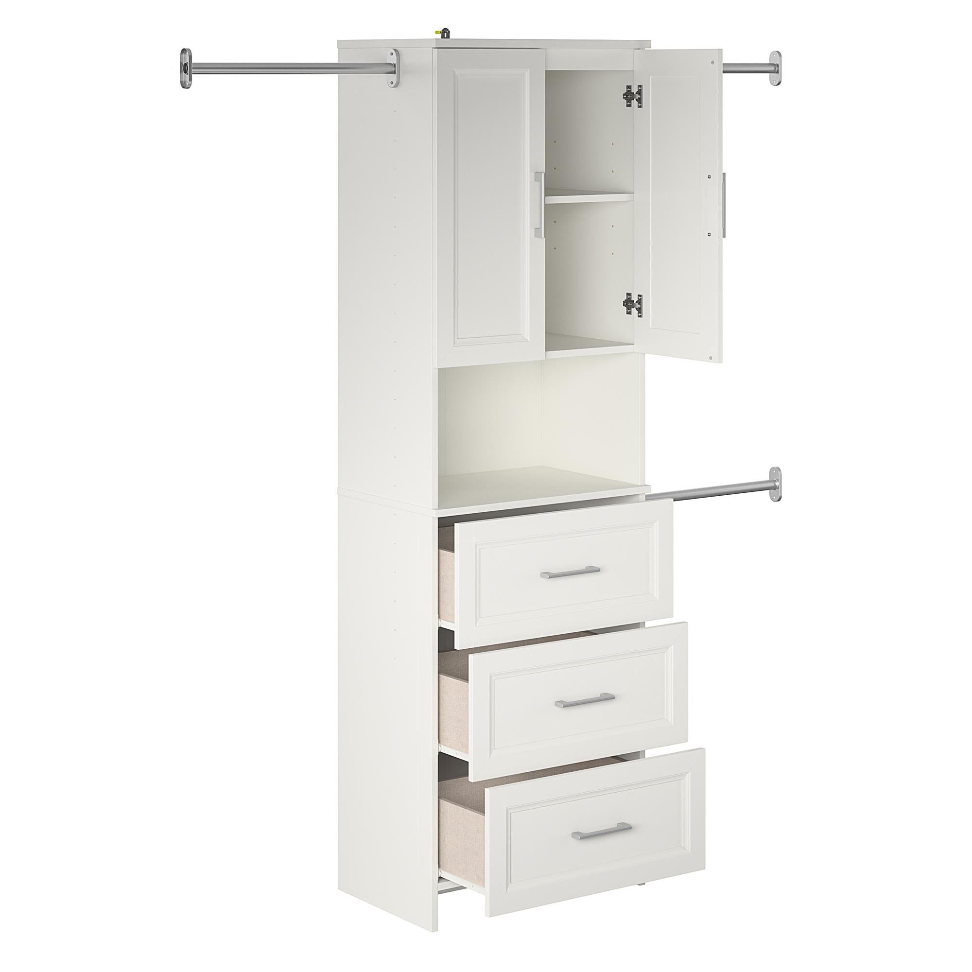 Systembuild Evolution Nevaeh Ridge 3 Drawer Closet Storage - White