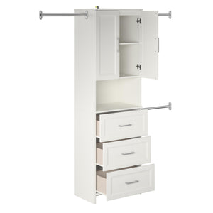 Systembuild Evolution Nevaeh Ridge 3 Drawer Closet Storage - White