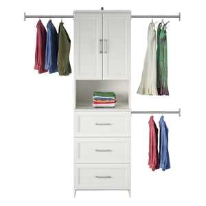 Systembuild Evolution Nevaeh Ridge 3 Drawer Closet Storage - White