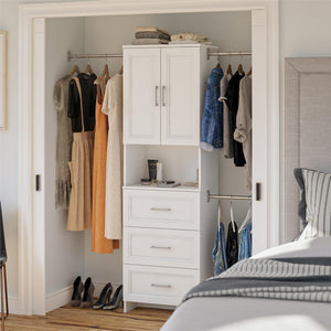 Systembuild Evolution Nevaeh Ridge 3 Drawer Closet Storage - White