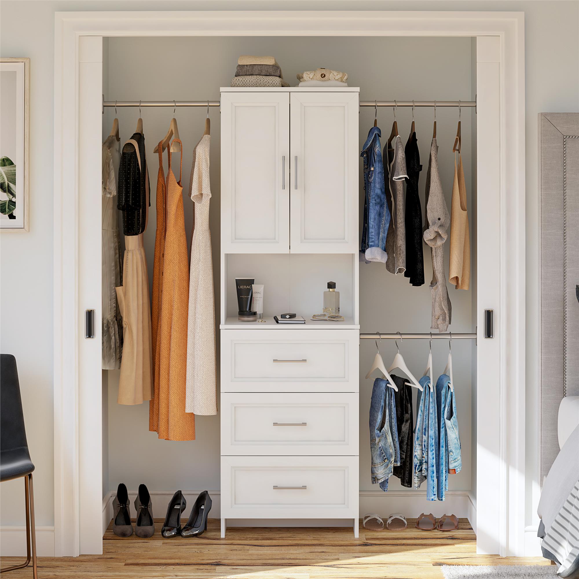 Systembuild Evolution Nevaeh Ridge 3 Drawer Closet Storage - White