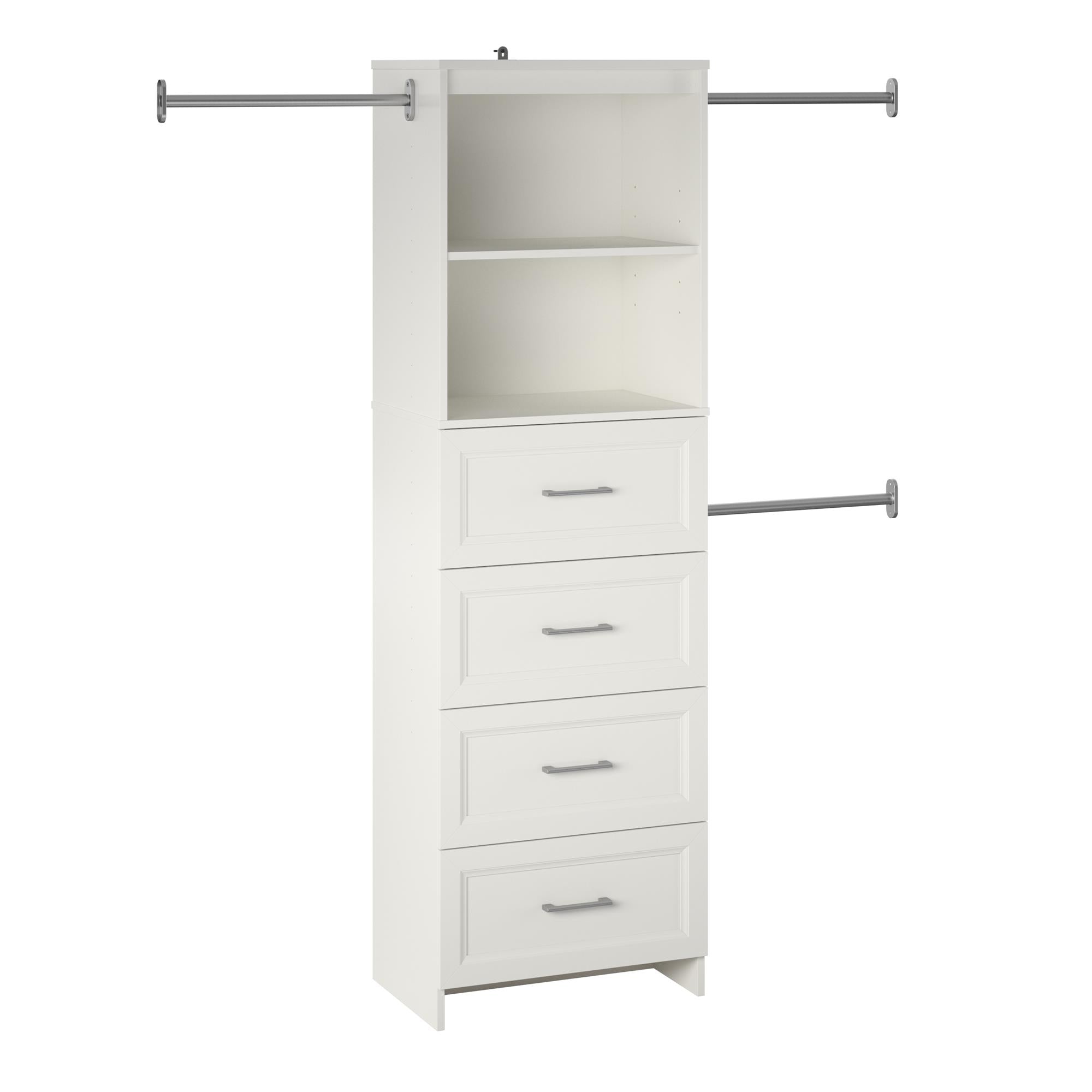 Systembuild Evolution Nevaeh Ridge 4 Drawer Closet Storage - White