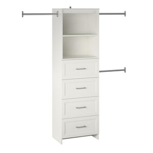 Systembuild Evolution Nevaeh Ridge 4 Drawer Closet Storage - White
