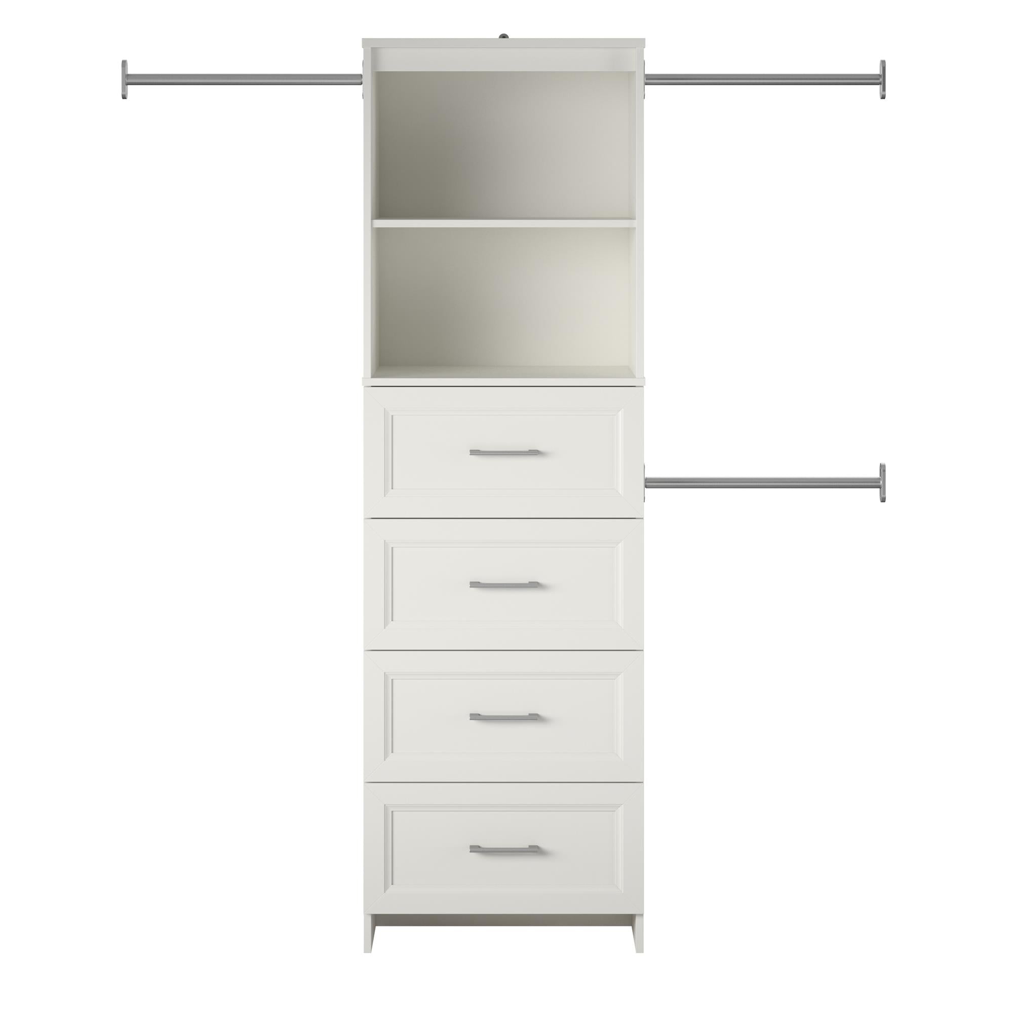 Systembuild Evolution Nevaeh Ridge 4 Drawer Closet Storage - White