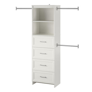 Systembuild Evolution Nevaeh Ridge 4 Drawer Closet Storage - White