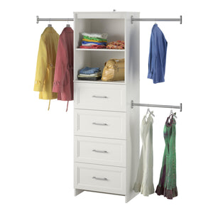 Systembuild Evolution Nevaeh Ridge 4 Drawer Closet Storage - White