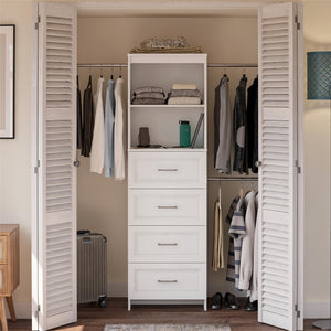 Systembuild Evolution Nevaeh Ridge 4 Drawer Closet Storage - White