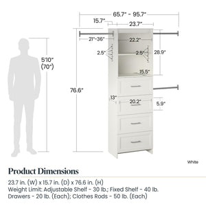 Systembuild Evolution Nevaeh Ridge 4 Drawer Closet Storage - White