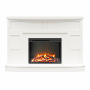 Ameriwood Home Barrow Creek Mantel with Fireplace TV Console for TVs up to 60" - White
