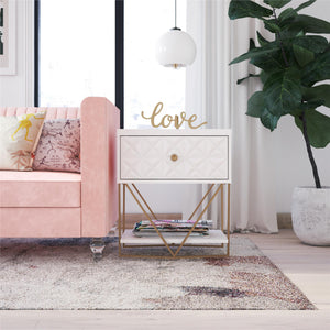CosmoLiving Blair Accent Table, - White