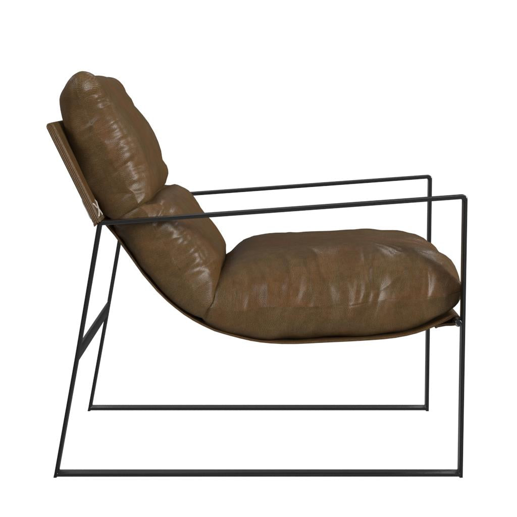 Cortney's Collection Varick Faux Leather Accent Chair - Acorn