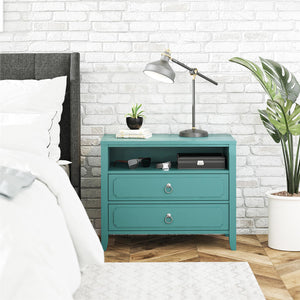 Novogratz Her Majesty 2 Drawer Nightstand - Emerald Green