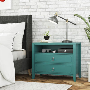 Novogratz Her Majesty 2 Drawer Nightstand - Emerald Green