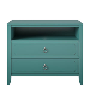 Novogratz Her Majesty 2 Drawer Nightstand - Emerald Green