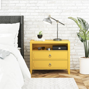 Novogratz Her Majesty 2 Drawer Nightstand - Mustard Yellow