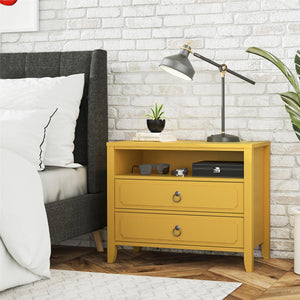 Novogratz Her Majesty 2 Drawer Nightstand - Mustard Yellow