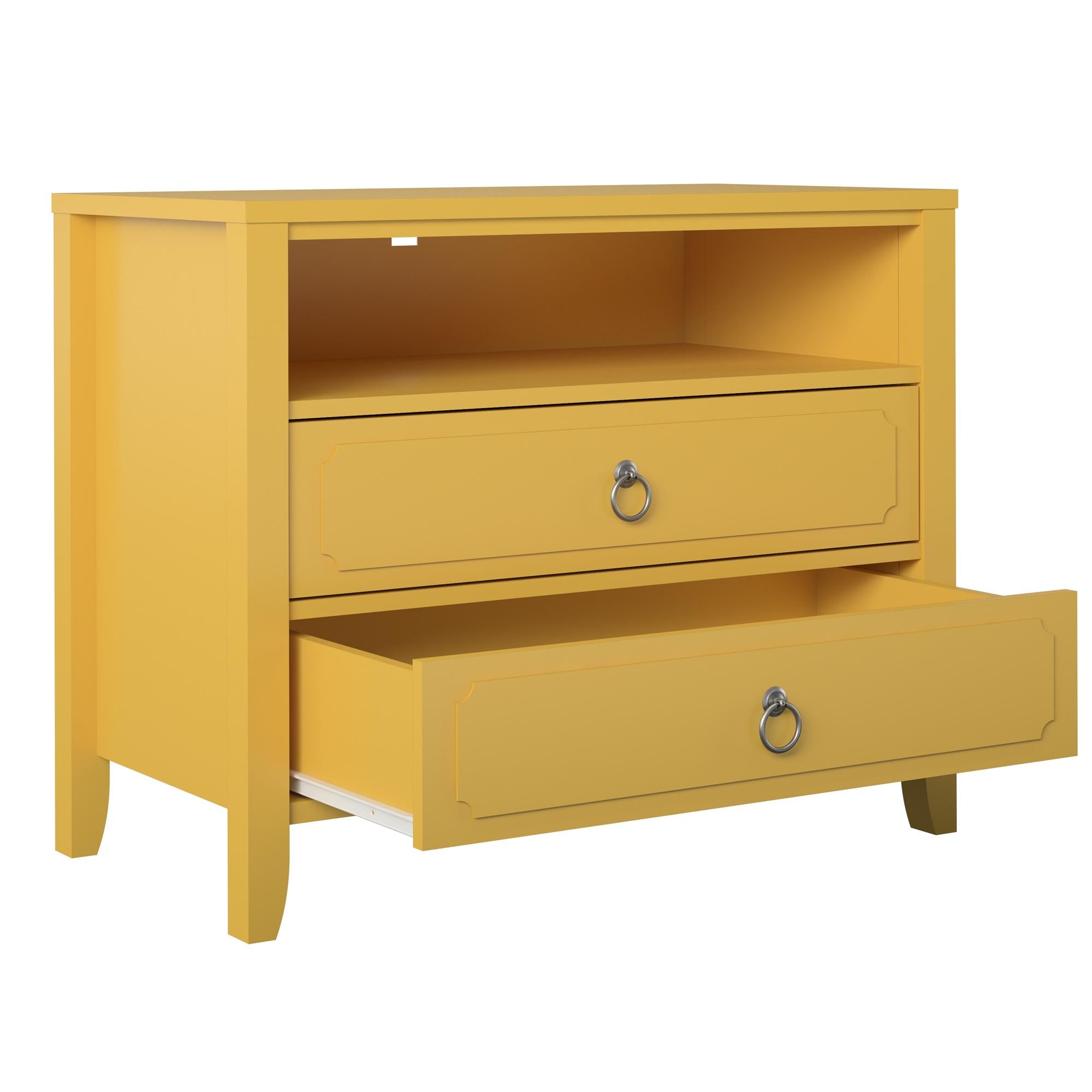 Novogratz Her Majesty 2 Drawer Nightstand - Mustard Yellow