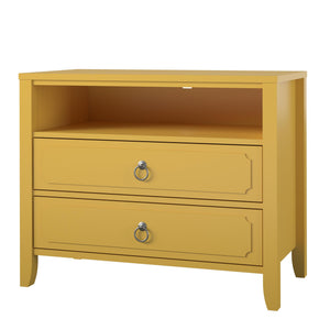 Novogratz Her Majesty 2 Drawer Nightstand - Mustard Yellow
