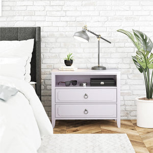 Novogratz Her Majesty 2 Drawer Nightstand - Lavender