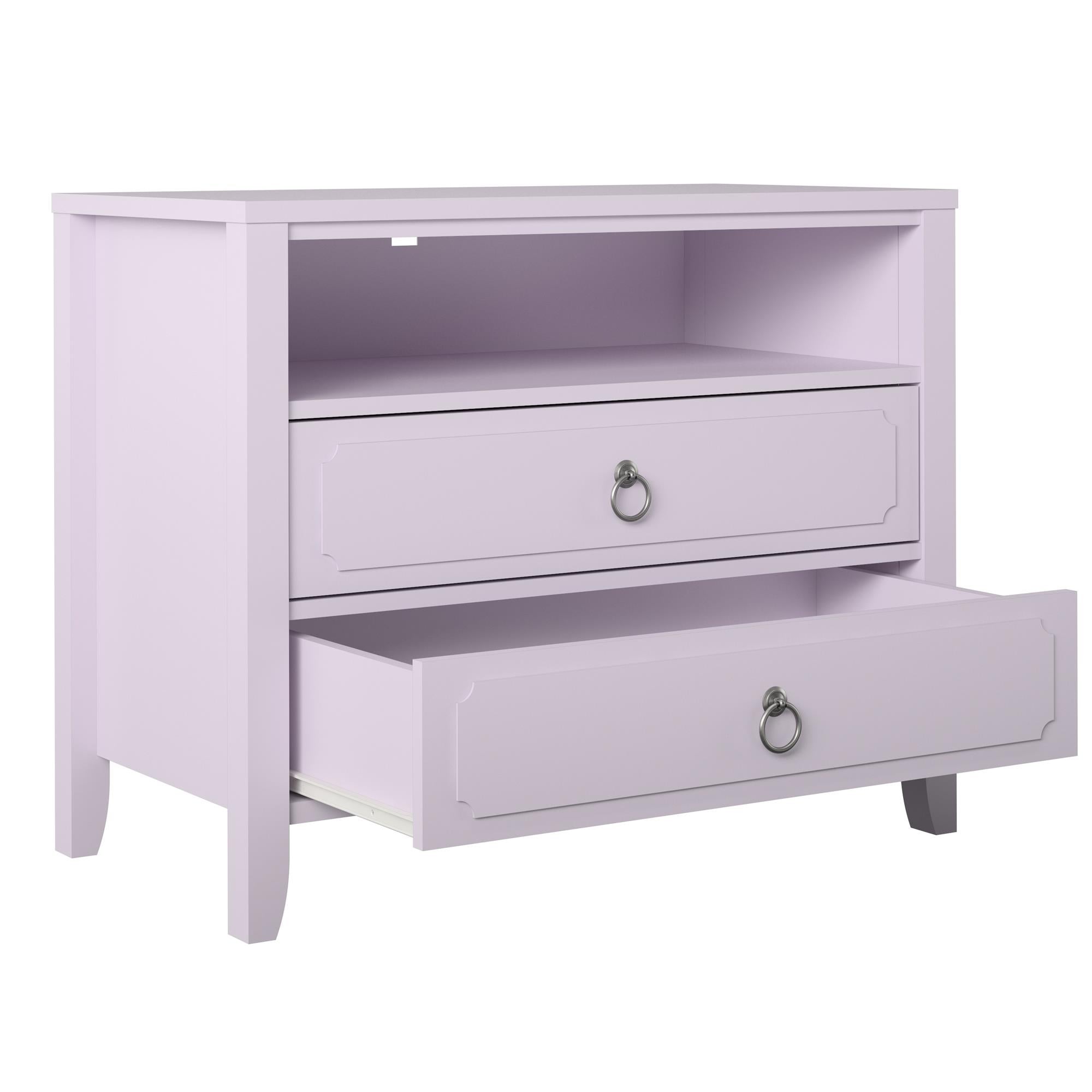 Novogratz Her Majesty 2 Drawer Nightstand - Lavender