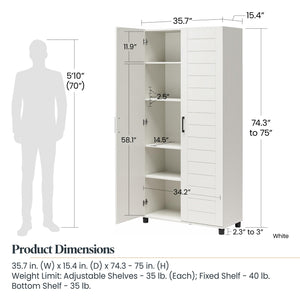 Systembuild Evolution Loxley 36" Wide 2 Door Shiplap Cabinet - White