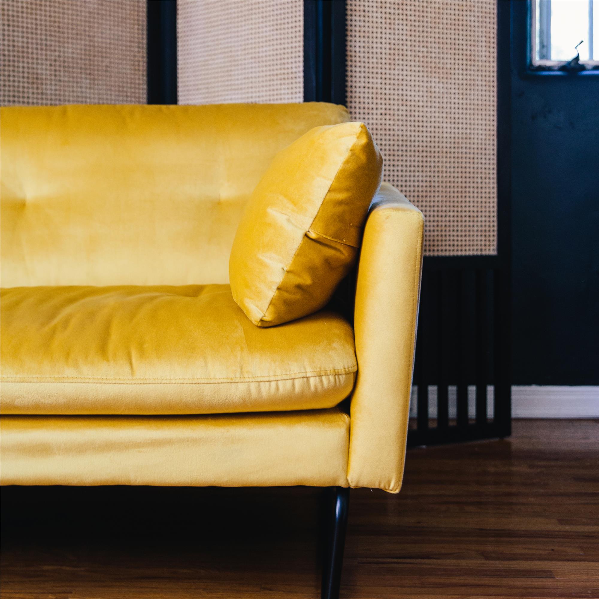 Mr. Kate Neely Futon with Bolster Pillows - Mustard
