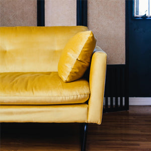 Mr. Kate Neely Futon with Bolster Pillows - Mustard