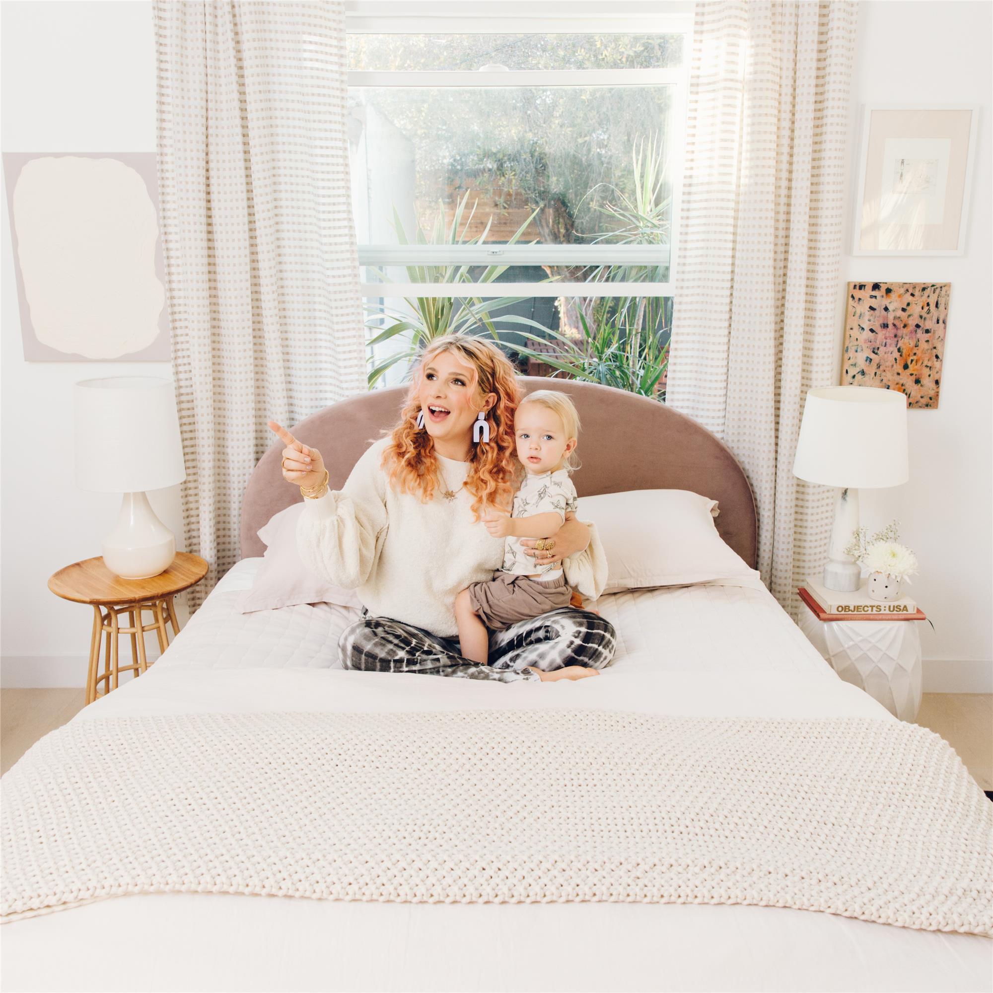 Mr. Kate Moon Upholstered Bed with Storage - Blush - Full