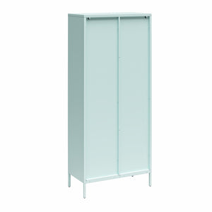 Mr. Kate Luna Tall 2-Door Accent Cabinet with Fluted Glass - Sky Blue
