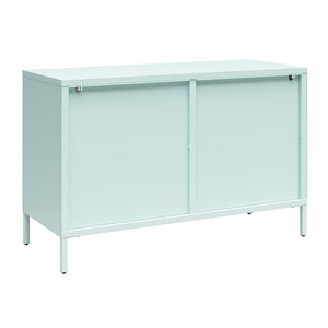 Mr. Kate Luna Wide 2-Door Accent Cabinet with Fluted Glass - Sky Blue